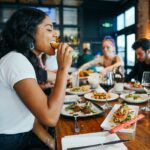 woman enjoying atlanta food on tour